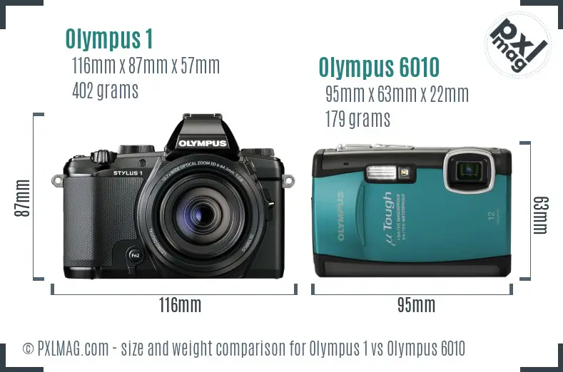 Olympus 1 vs Olympus 6010 size comparison