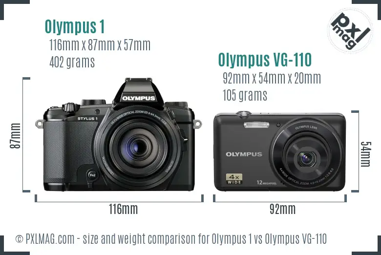 Olympus 1 vs Olympus VG-110 size comparison
