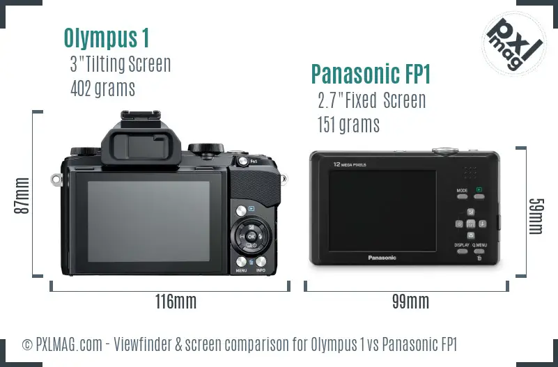 Olympus 1 vs Panasonic FP1 Screen and Viewfinder comparison