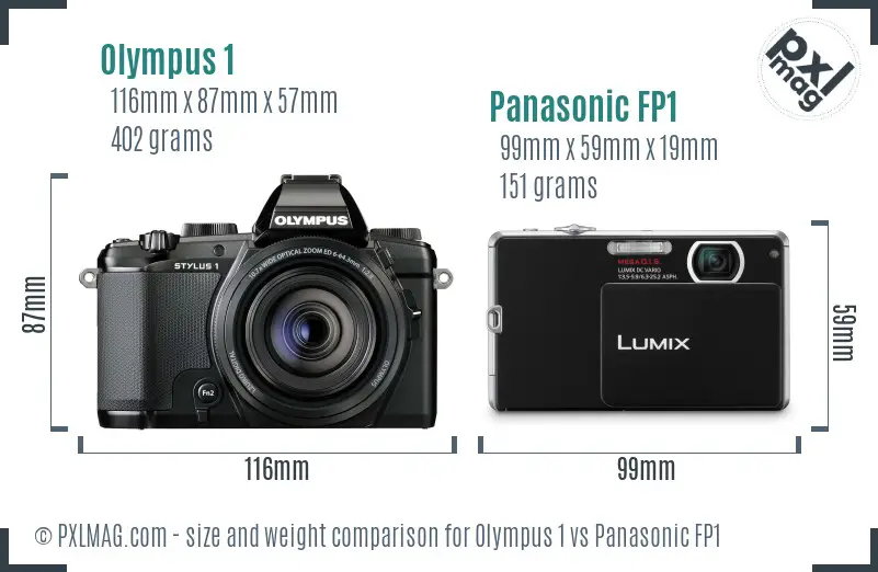 Olympus 1 vs Panasonic FP1 size comparison