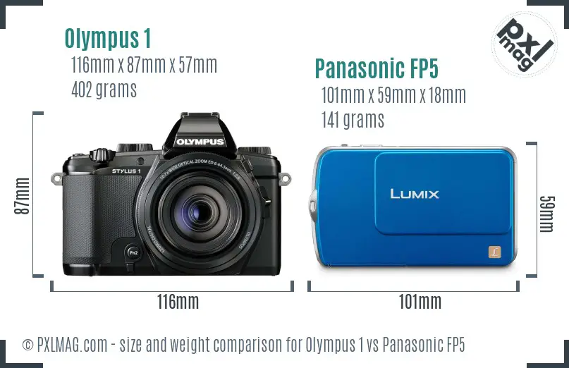 Olympus 1 vs Panasonic FP5 size comparison