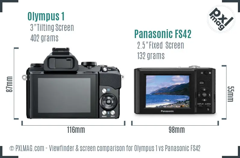Olympus 1 vs Panasonic FS42 Screen and Viewfinder comparison