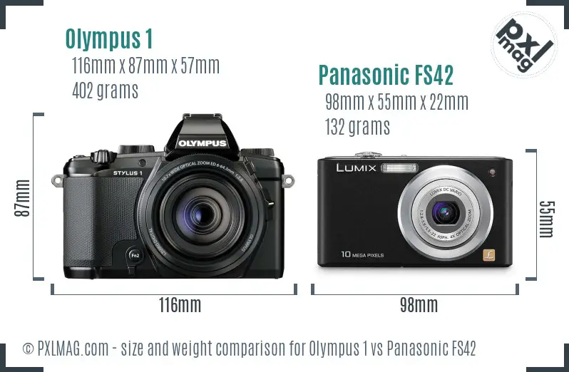 Olympus 1 vs Panasonic FS42 size comparison