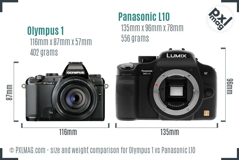 Olympus 1 vs Panasonic L10 size comparison
