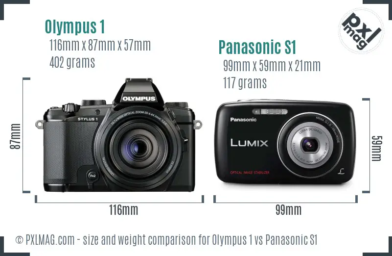 Olympus 1 vs Panasonic S1 size comparison