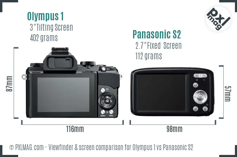 Olympus 1 vs Panasonic S2 Screen and Viewfinder comparison