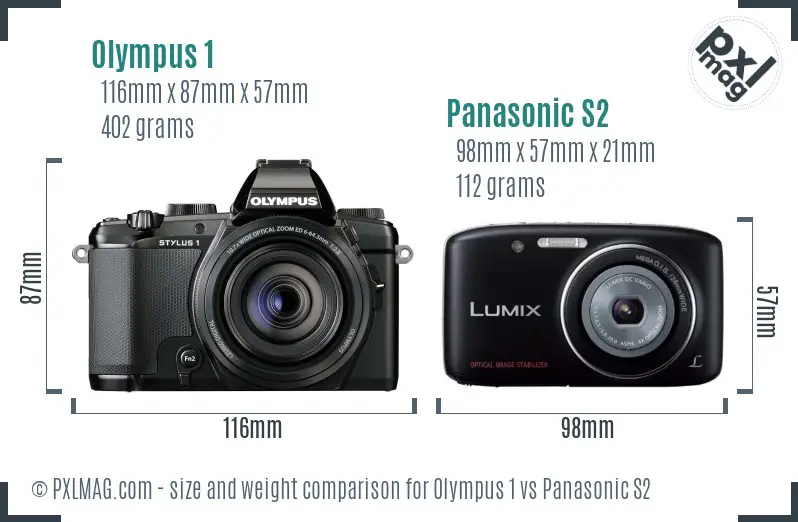 Olympus 1 vs Panasonic S2 size comparison