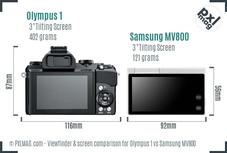 Olympus 1 vs Samsung MV800 Screen and Viewfinder comparison Olympus 1 vs Samsung MV800 Screen and Viewfinder comparison