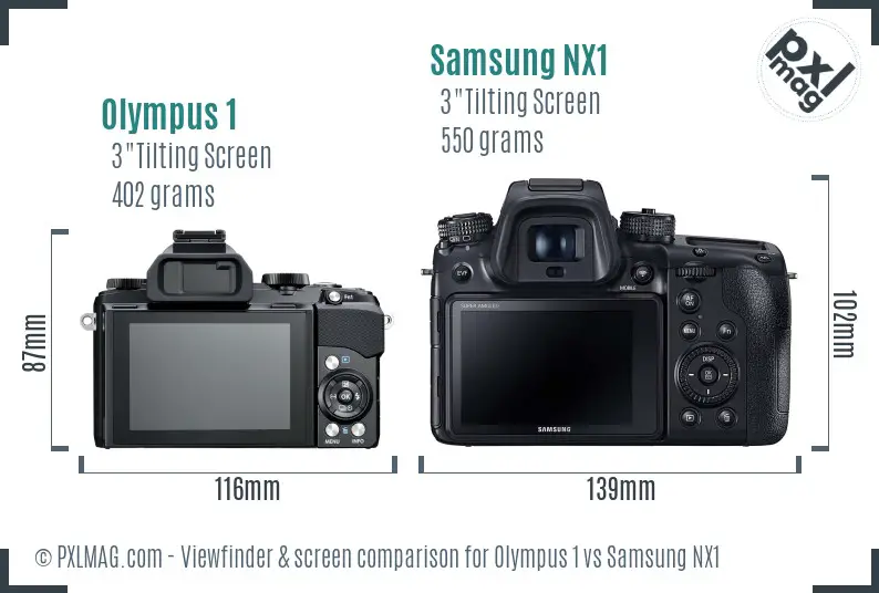 Olympus 1 vs Samsung NX1 Screen and Viewfinder comparison Olympus 1 vs Samsung NX1 Screen and Viewfinder comparison