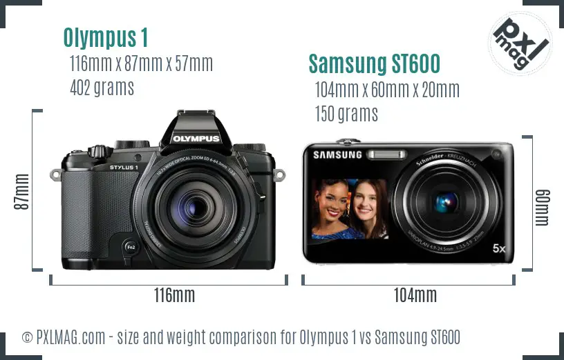 Olympus 1 vs Samsung ST600 size comparison Olympus 1 vs Samsung ST600 size comparison