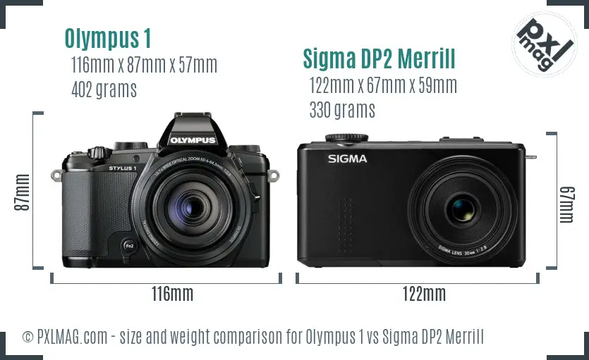 Olympus 1 vs Sigma DP2 Merrill size comparison Olympus 1 vs Sigma DP2 Merrill size comparison