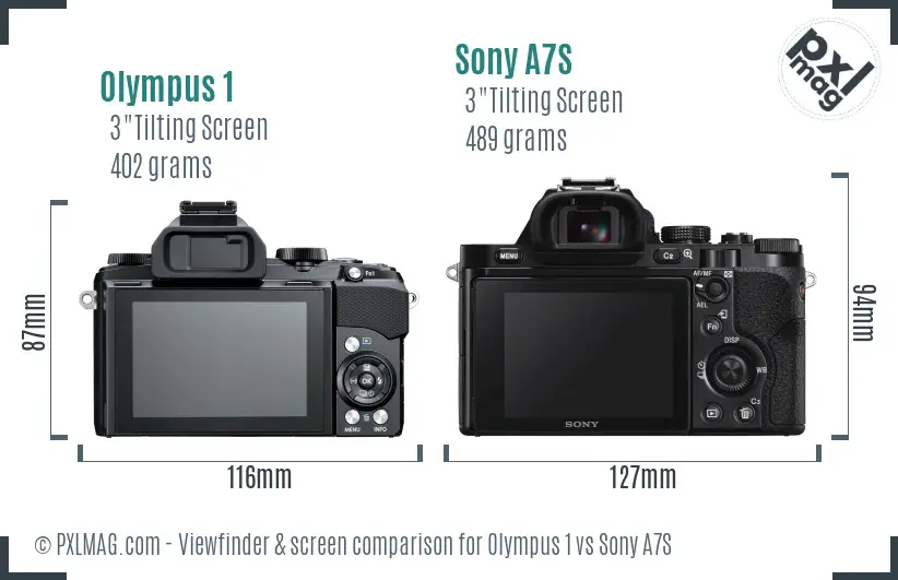 Olympus 1 vs Sony A7S Screen and Viewfinder comparison