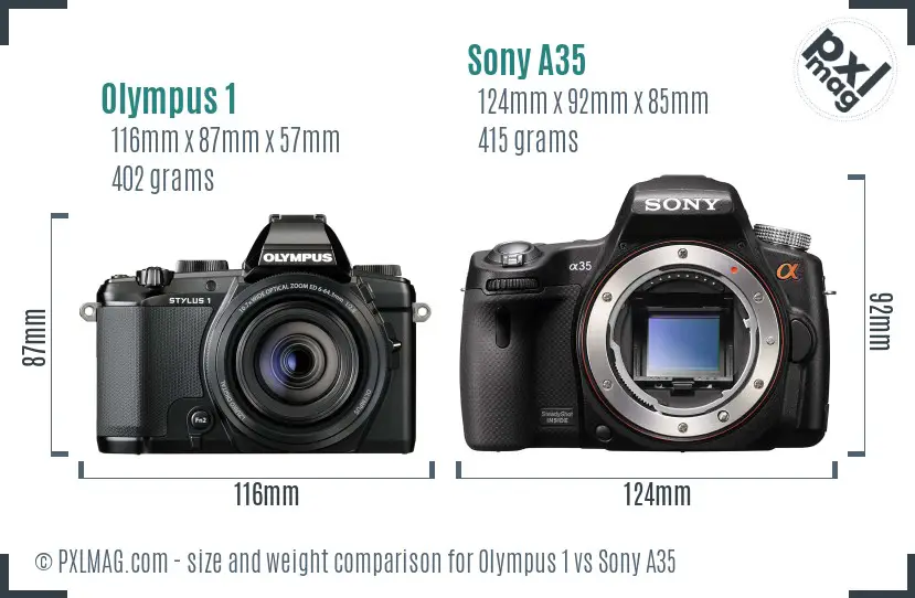 Olympus 1 vs Sony A35 size comparison Olympus 1 vs Sony A35 size comparison