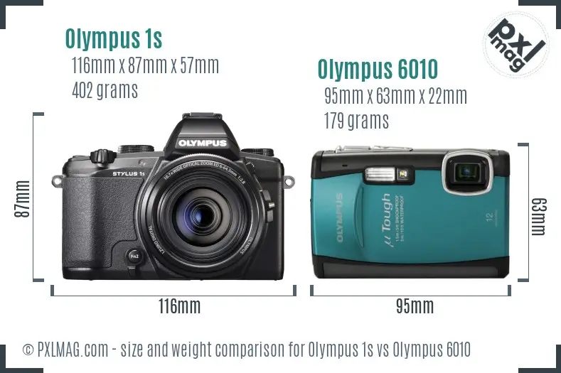 Olympus 1s vs Olympus 6010 size comparison