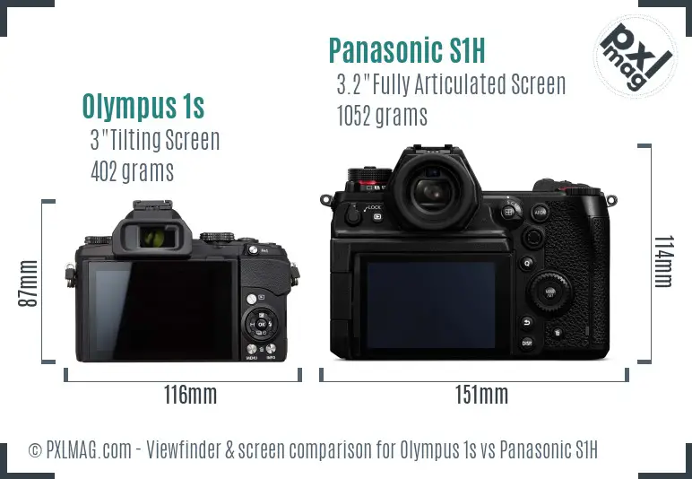 Olympus 1s vs Panasonic S1H Screen and Viewfinder comparison