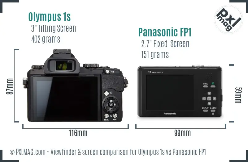 Olympus 1s vs Panasonic FP1 Screen and Viewfinder comparison