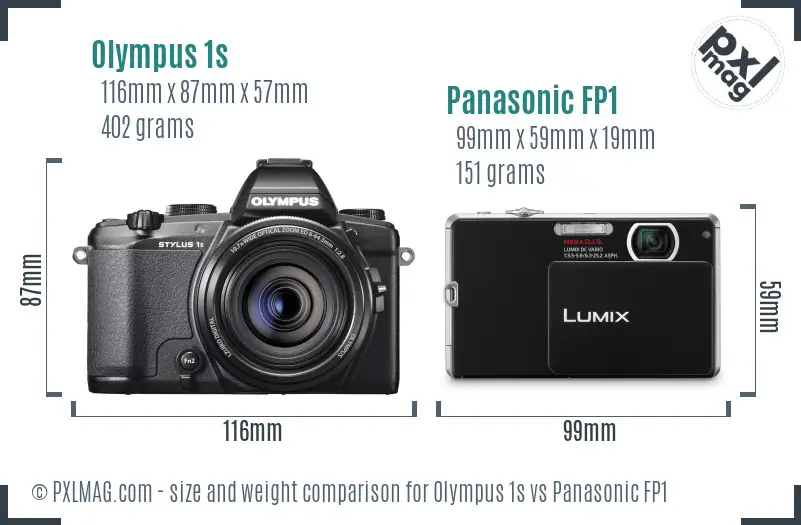 Olympus 1s vs Panasonic FP1 size comparison