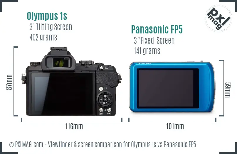 Olympus 1s vs Panasonic FP5 Screen and Viewfinder comparison
