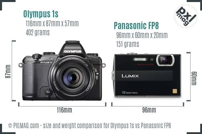 Olympus 1s vs Panasonic FP8 size comparison
