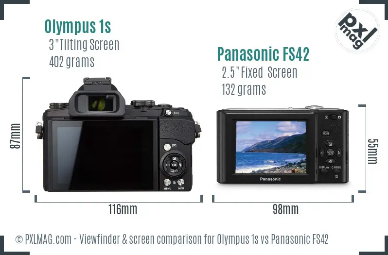 Olympus 1s vs Panasonic FS42 Screen and Viewfinder comparison