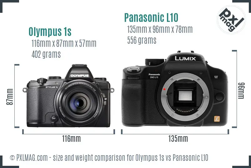 Olympus 1s vs Panasonic L10 size comparison