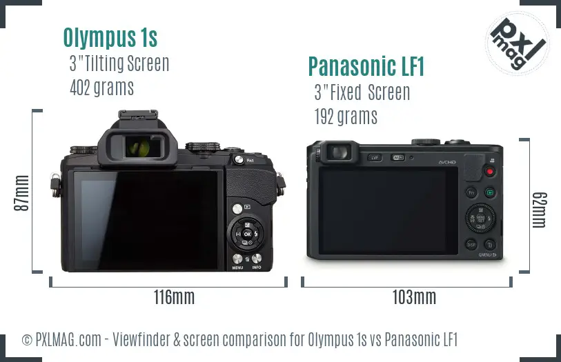 Olympus 1s vs Panasonic LF1 Screen and Viewfinder comparison