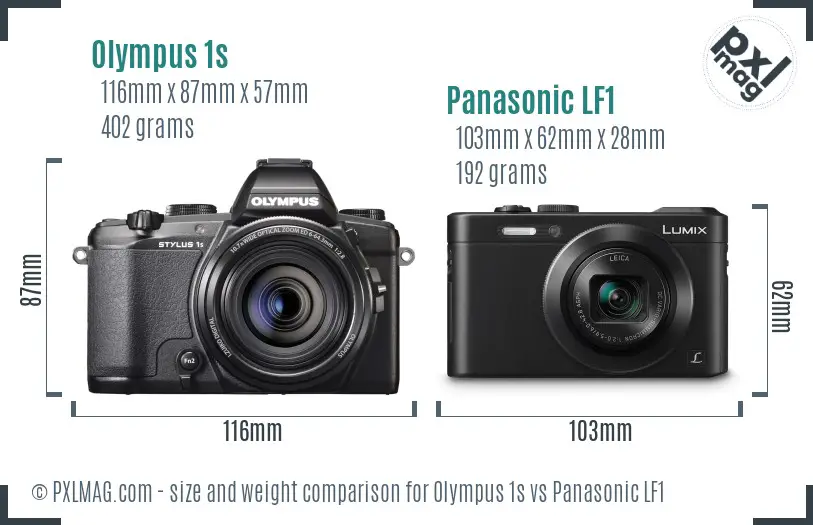 Olympus 1s vs Panasonic LF1 size comparison
