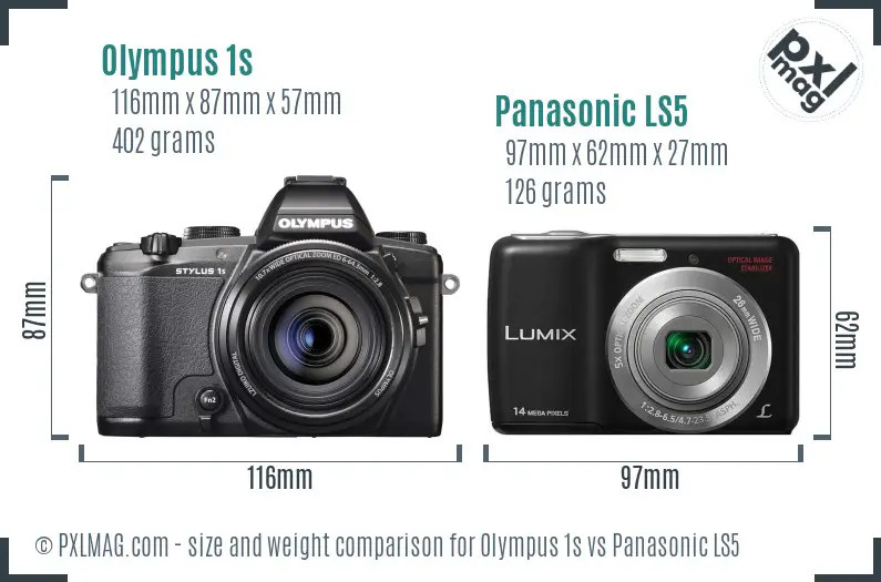 Olympus 1s vs Panasonic LS5 size comparison
