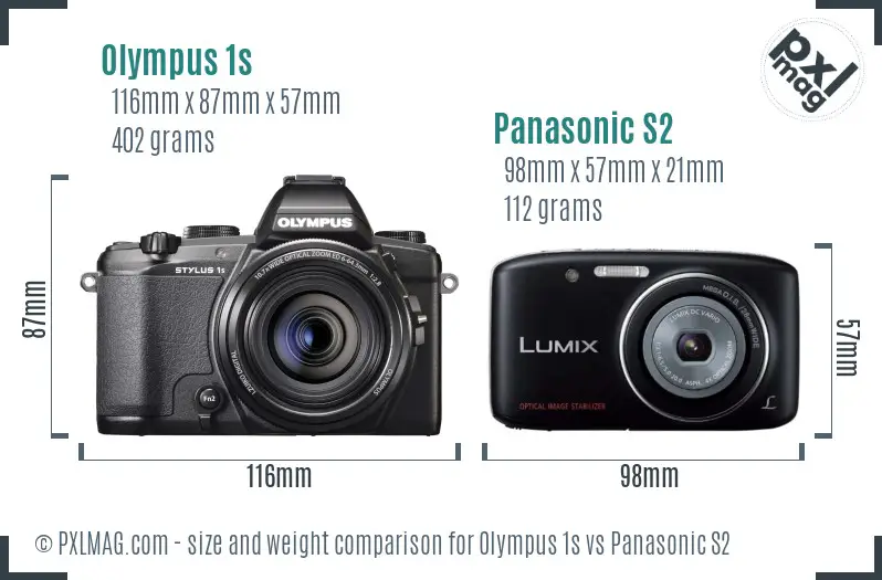 Olympus 1s vs Panasonic S2 size comparison