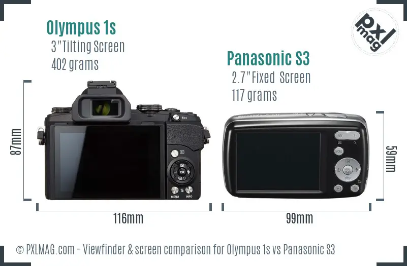 Olympus 1s vs Panasonic S3 Screen and Viewfinder comparison