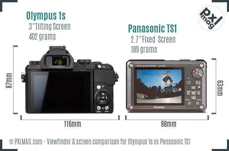 Olympus 1s vs Panasonic TS1 Screen and Viewfinder comparison