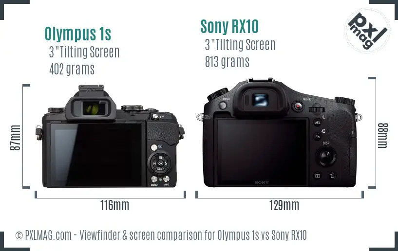 Olympus 1s vs Sony RX10 Screen and Viewfinder comparison