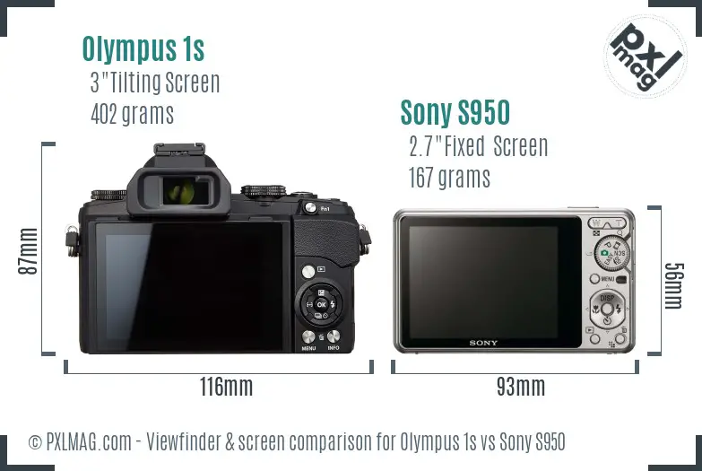 Olympus 1s vs Sony S950 Screen and Viewfinder comparison Olympus 1s vs Sony S950 Screen and Viewfinder comparison