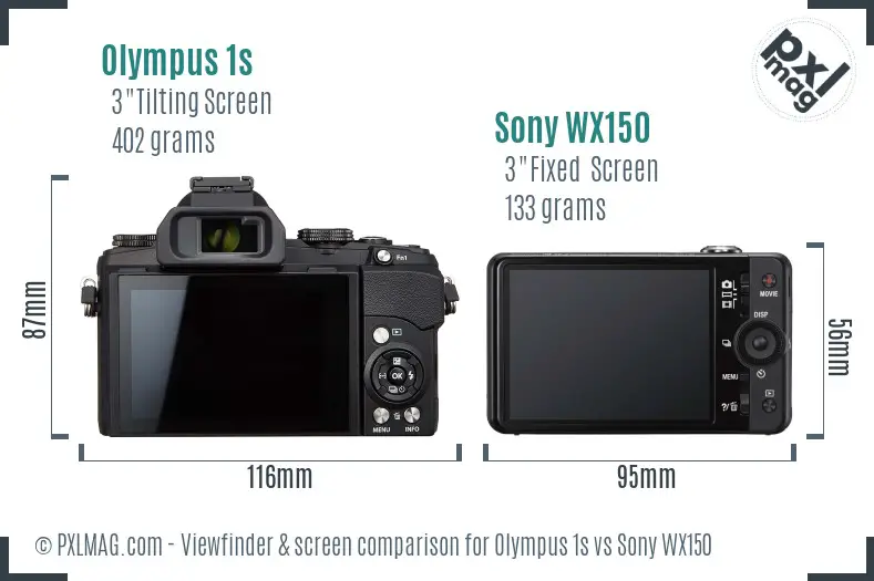 Olympus 1s vs Sony WX150 Screen and Viewfinder comparison Olympus 1s vs Sony WX150 Screen and Viewfinder comparison
