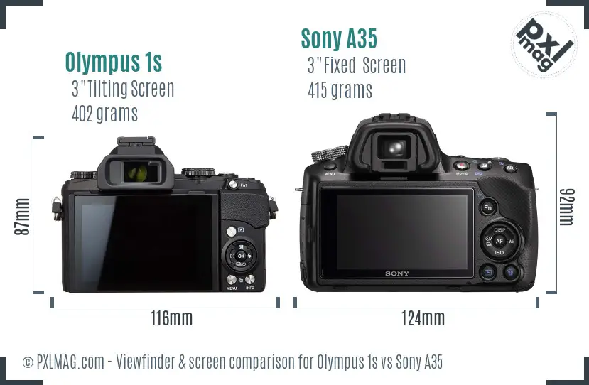 Olympus 1s vs Sony A35 Screen and Viewfinder comparison Olympus 1s vs Sony A35 Screen and Viewfinder comparison