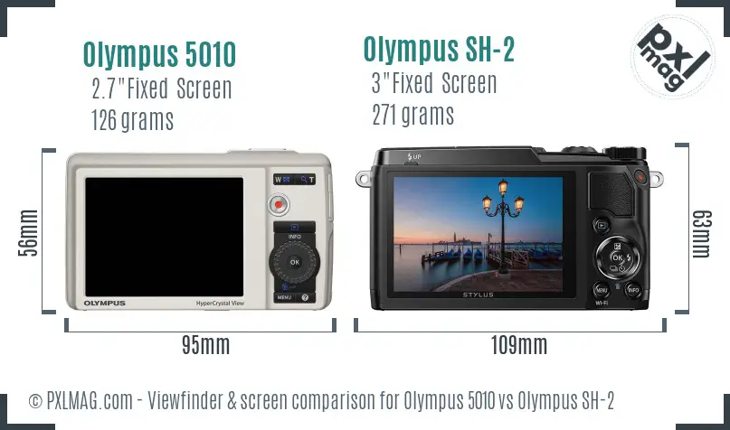 Olympus 5010 vs Olympus SH-2 Screen and Viewfinder comparison
