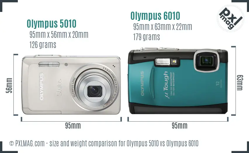 Olympus 5010 vs Olympus 6010 size comparison