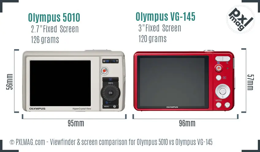 Olympus 5010 vs Olympus VG-145 Screen and Viewfinder comparison