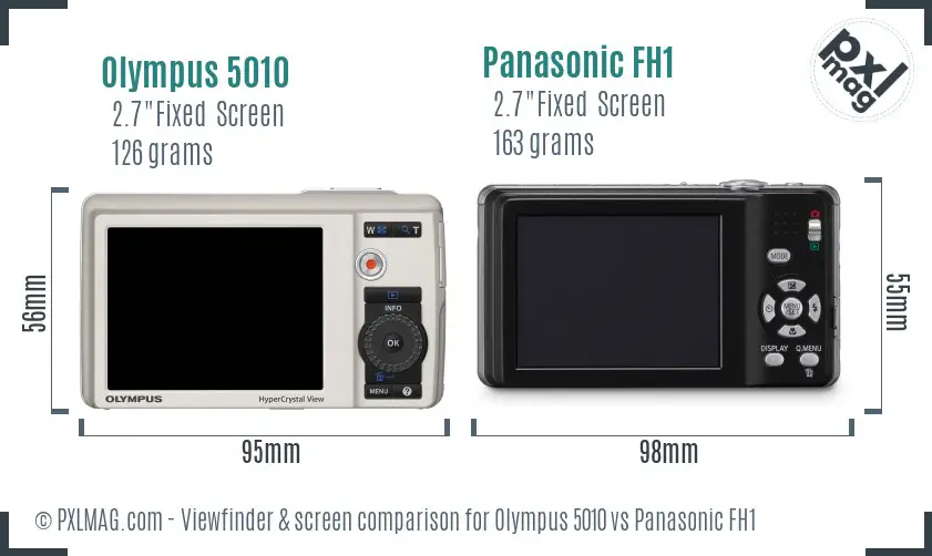 Olympus 5010 vs Panasonic FH1 Screen and Viewfinder comparison