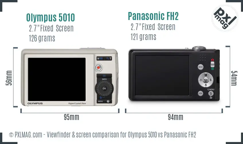 Olympus 5010 vs Panasonic FH2 Screen and Viewfinder comparison