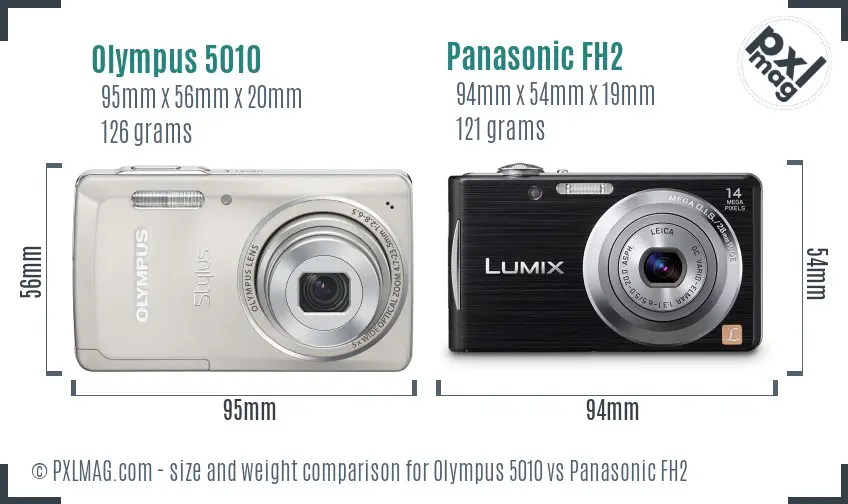 Olympus 5010 vs Panasonic FH2 size comparison