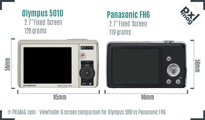 Olympus 5010 vs Panasonic FH6 Screen and Viewfinder comparison