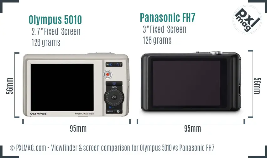 Olympus 5010 vs Panasonic FH7 Screen and Viewfinder comparison