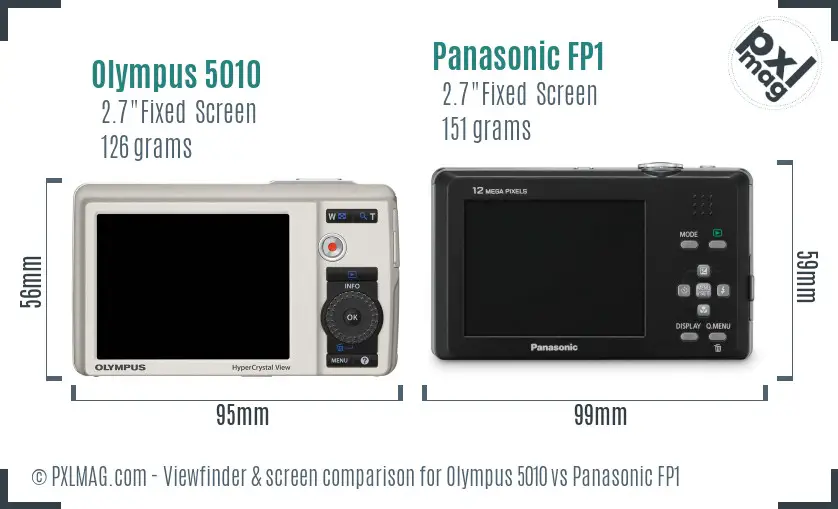 Olympus 5010 vs Panasonic FP1 Screen and Viewfinder comparison