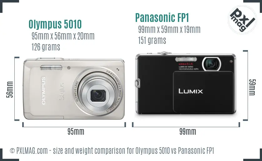 Olympus 5010 vs Panasonic FP1 size comparison