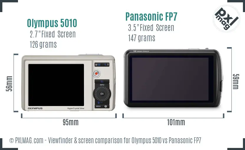 Olympus 5010 vs Panasonic FP7 Screen and Viewfinder comparison