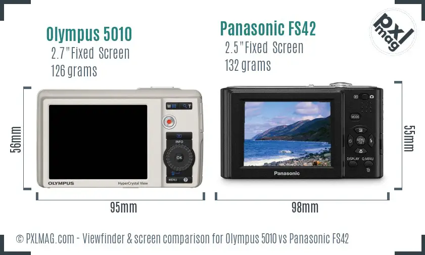Olympus 5010 vs Panasonic FS42 Screen and Viewfinder comparison