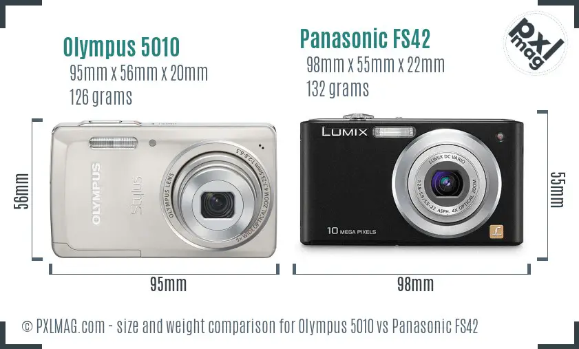 Olympus 5010 vs Panasonic FS42 size comparison