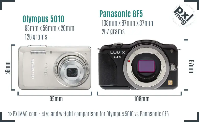 Olympus 5010 vs Panasonic GF5 size comparison