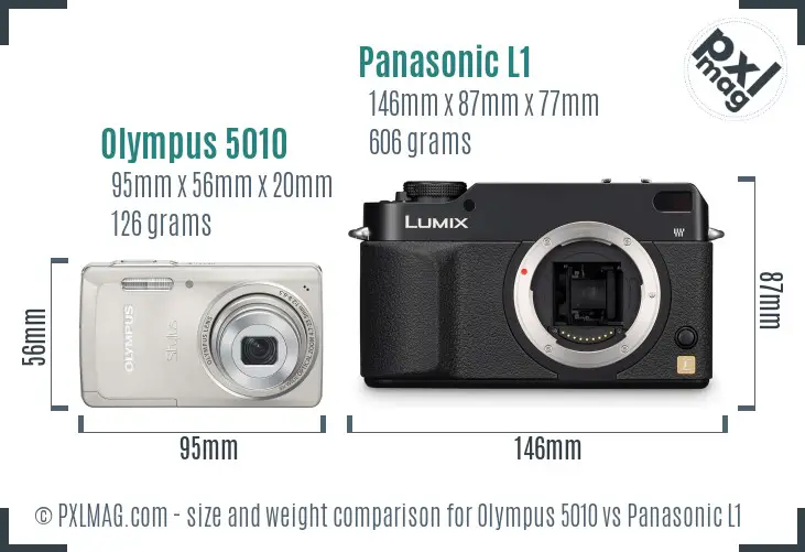 Olympus 5010 vs Panasonic L1 size comparison